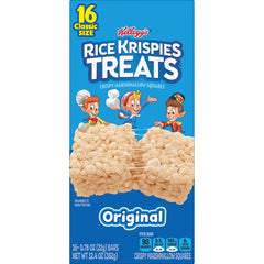 Rice Krispies Treats Crispy Marshmallow Squares, Kids Snacks, Snack Bars, Original, 12.4oz Box (16 Bars)